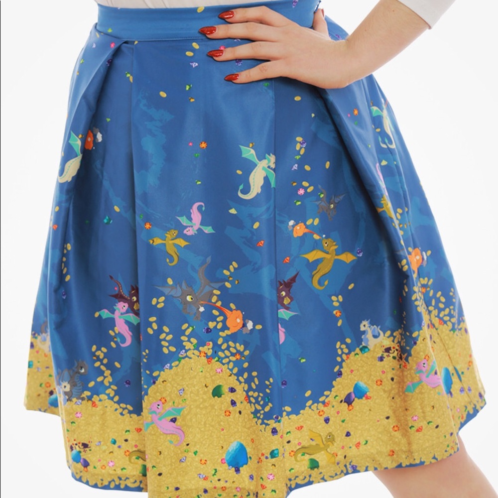 Lindy Bop Marie Baby Dragon Print Swing Skirt 14